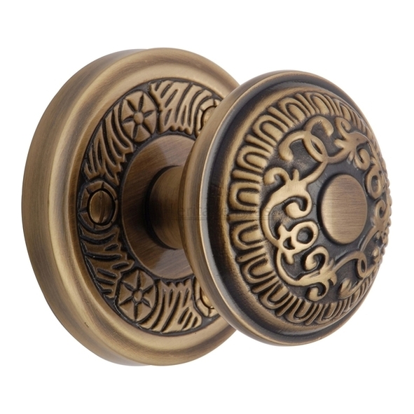 AYD1324-AT • Antique Brass • Heritage Brass Aydon Mortice Knobs On Round Roses