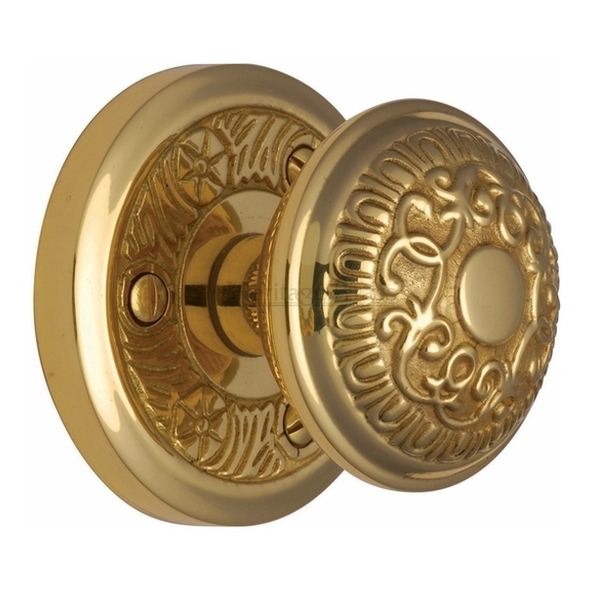 AYD1324-PB • Polished Brass • Heritage Brass Aydon Mortice Knobs On Round Roses