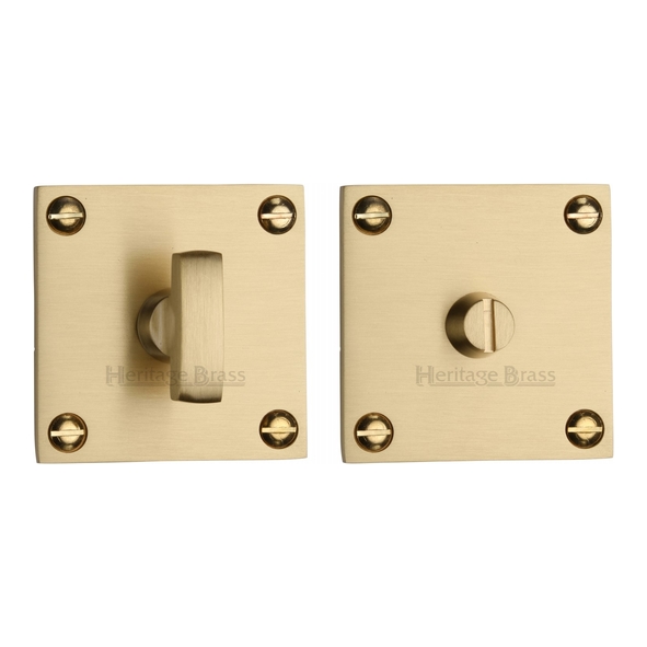 BAU1555-SB • Satin Brass • Heritage Brass Bauhaus Square Bathroom Turn With Release