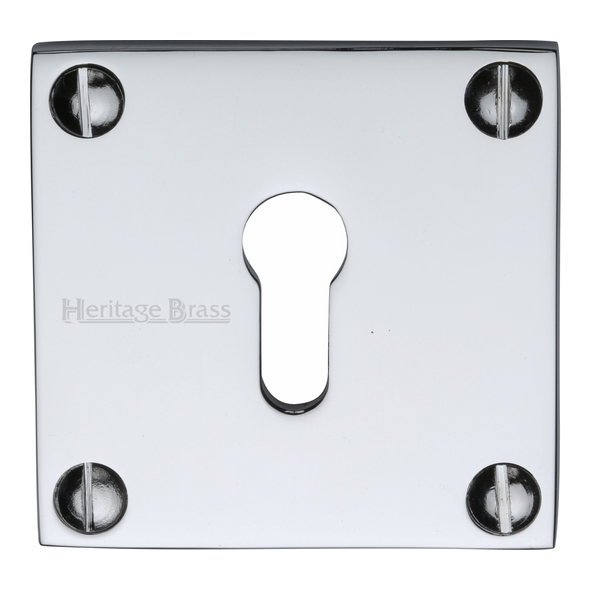 BAU1556-PC • Polished Chrome • Heritage Brass Bauhaus Square Mortice Key Escutcheon