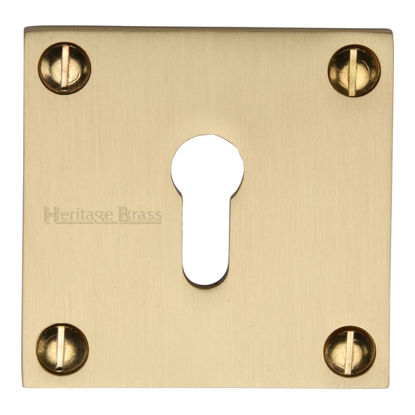 BAU1556-SB • Satin Brass • Heritage Brass Bauhaus Square Mortice Key Escutcheon