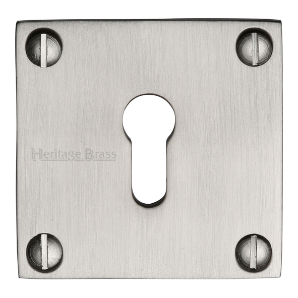 BAU1556-SN • Satin Nickel • Heritage Brass Bauhaus Square Mortice Key Escutcheon