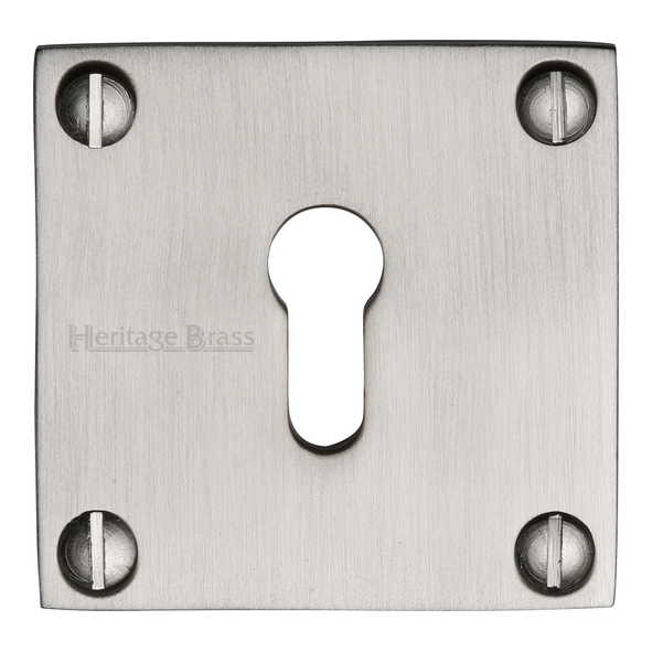 BAU1556-SN  Satin Nickel  Heritage Brass Bauhaus Square Mortice Key Escutcheon