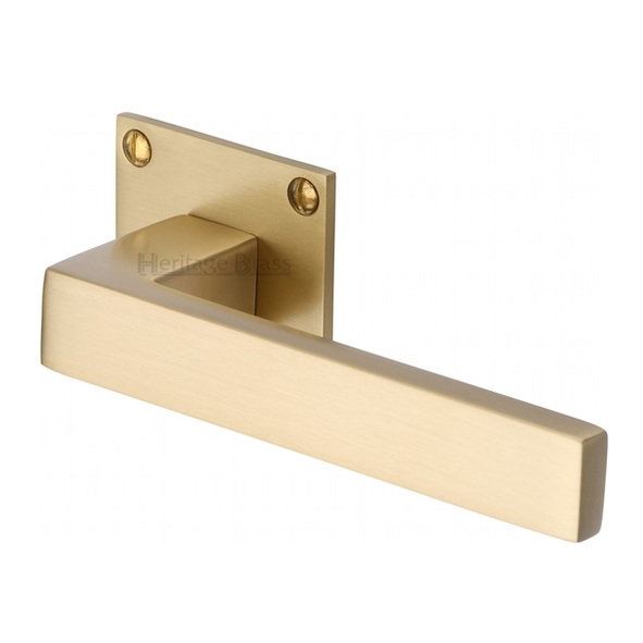 BAU1928-SB • Satin Brass • Heritage Brass Delta Levers Bauhaus Square Roses