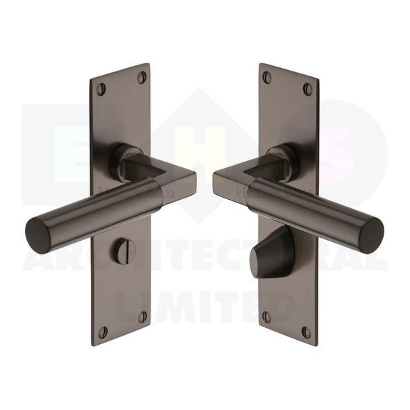 BAU7330-MB  Bathroom [57mm]  Matt Bronze  Heritage Brass Bauhaus Levers On Backplates