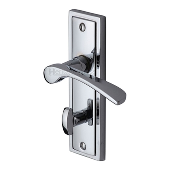 BOS1030-PC • Bathroom [57mm] • Polished Chrome • Heritage Brass Boston Levers On Backplates