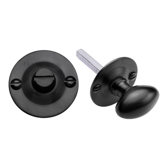 BT15-BKMT  Matt Black  Heritage Brass Small Victorian Bathroom Turn With Release