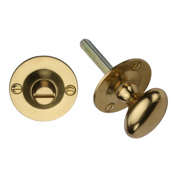 BT15-PB • Polished Brass • Heritage Brass Small Victorian Bathroom Turn With Release