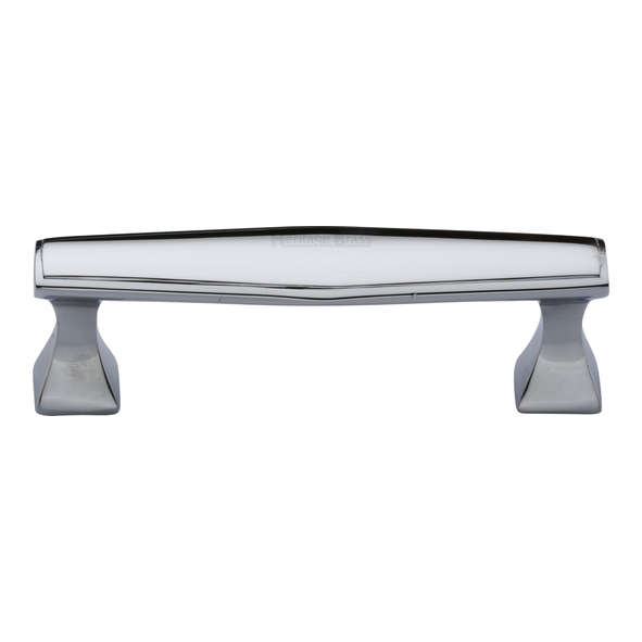 C0334 96-PC  096 x 113 x 35mm  Polished Chrome  Heritage Brass Art Deco Cabinet Pull Handle