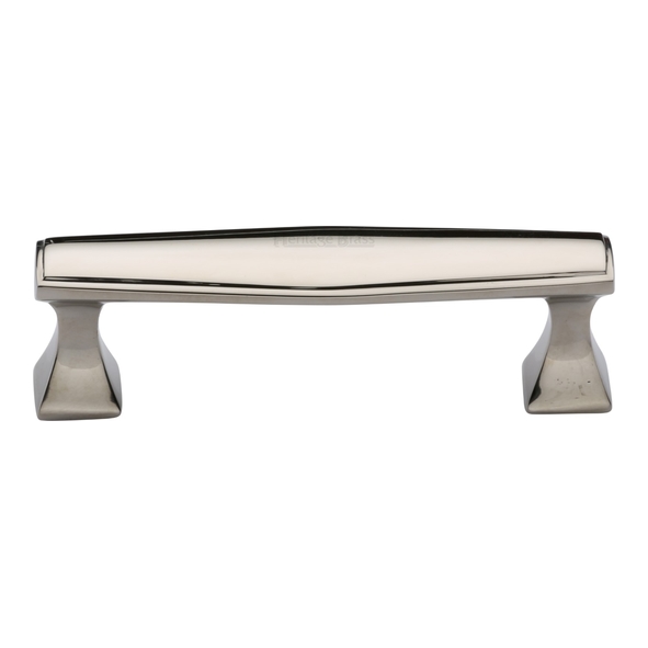 C0334 96-PNF  096 x 113 x 35mm  Polished Nickel  Heritage Brass Art Deco Cabinet Pull Handle