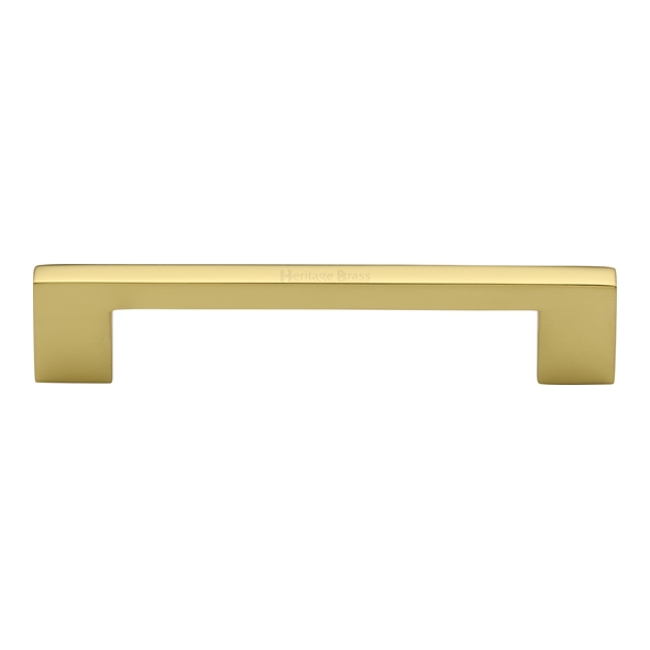 C0337 128-PB  128 x 148 x 30mm  Polished Brass  Heritage Brass Metro Cabinet Pull Handle