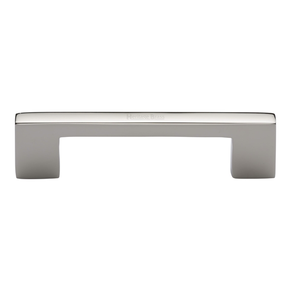 C0337 96-PNF  096 x 116 x 30mm  Polished Nickel  Heritage Brass Metro Cabinet Pull Handle
