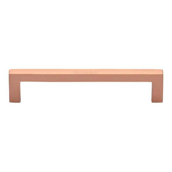 C0339 128-SRG  128 x 138 x 30mm  Satin Rose Gold  Heritage Brass City Cabinet Pull Handle