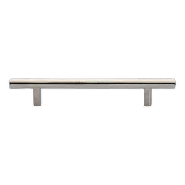 C0361 128-PNF  128 x 192 x 32mm  Polished Nickel  Heritage Brass Pedestal 11mm  Cabinet Pull Handle