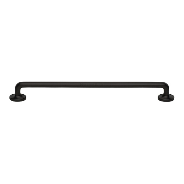 C0376 256-BKMT  256 x 283 x 32mm  Matt Black  Heritage Brass Traditional Cabinet Pull Handle
