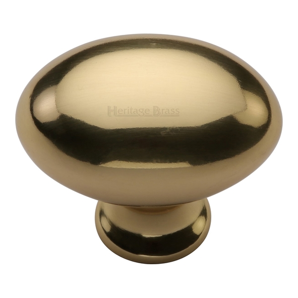 C114 32-PB  32 x 15 x 28mm  Polished Brass  Heritage Brass Oval Cabinet Knob