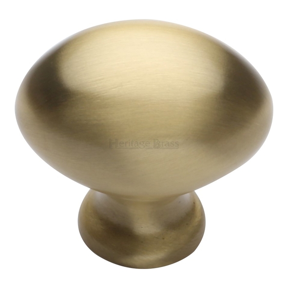 C114 32-SB  32 x 15 x 28mm  Satin Brass  Heritage Brass Oval Cabinet Knob