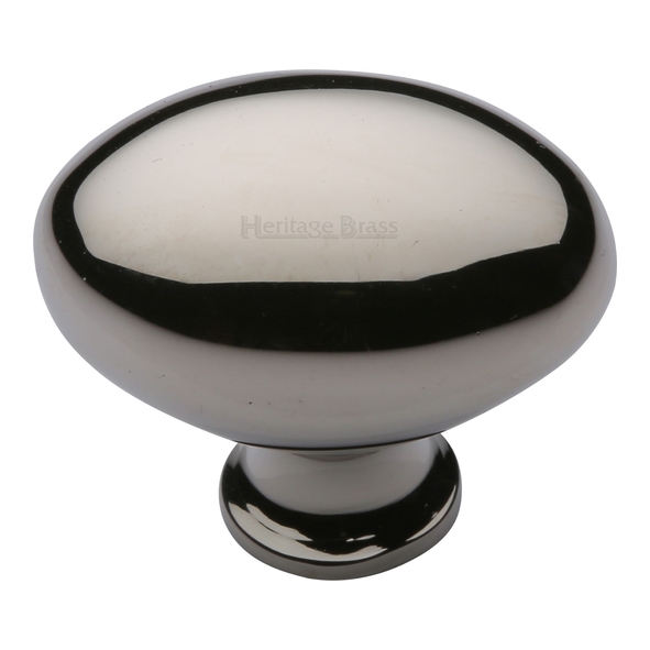 C114 38-PNF  38 x 15 x 32mm  Polished Nickel  Heritage Brass Oval Cabinet Knob