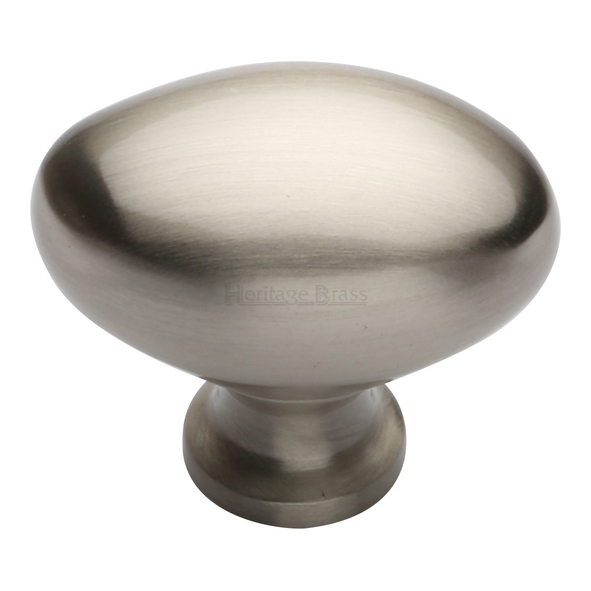 C114 38-SN  38 x 15 x 32mm  Satin Nickel  Heritage Brass Oval Cabinet Knob