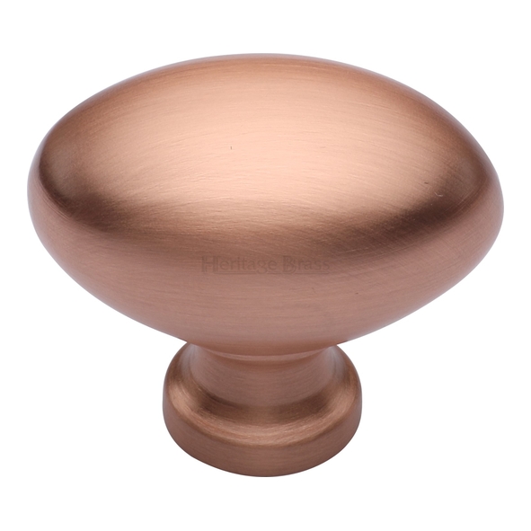 C114 38-SRG  38 x 15 x 32mm  Satin Rose Gold  Heritage Brass Oval Cabinet Knob