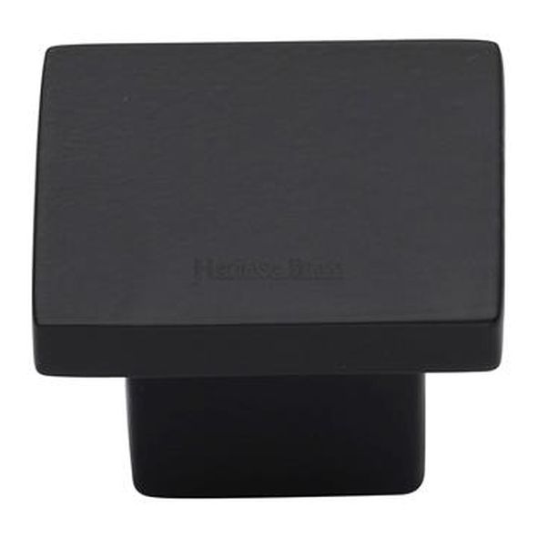 C1254 40-BKMT • 40 x 26 x 11 x 28mm • Matt Black • Heritage Brass Classic Square Cabinet Knob