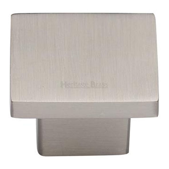 C1254 40-SN • 40 x 26 x 11 x 28mm • Satin Nickel • Heritage Brass Classic Square Cabinet Knob