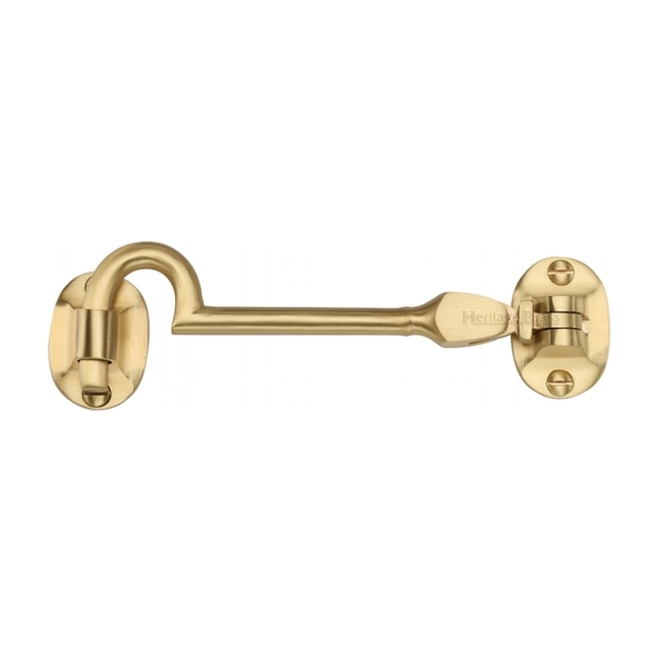 C1530 4-SB  100mm  Satin Brass  Heritage Brass Silent Pattern Cabin Hook