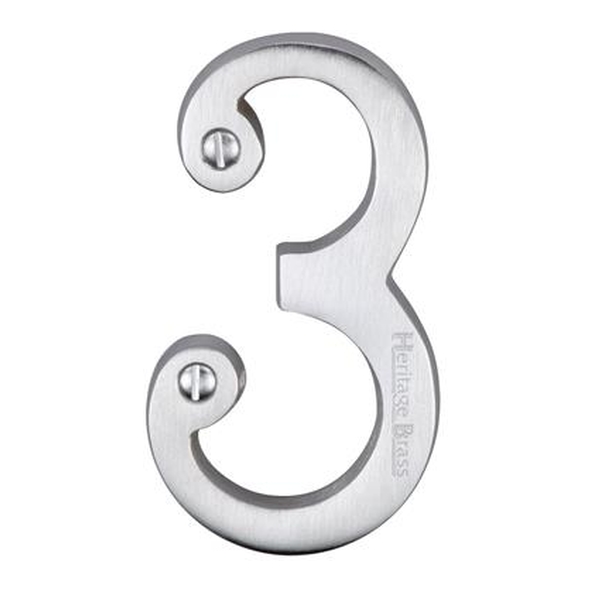 Heritage Brass C1561 Satin Chrome Face Fixing 76mm Numerals