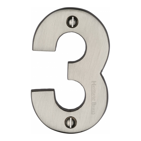 Heritage Brass C1566 Satin Nickel Face Fixing 76mm Numerals