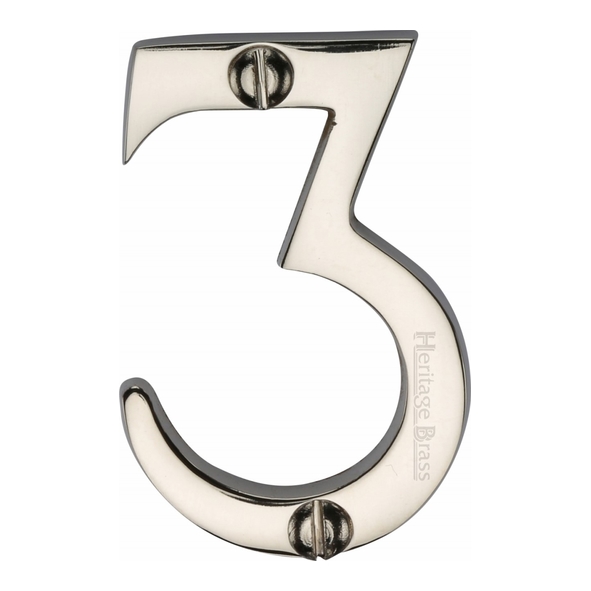 Heritage Brass C1567 Polished Nickel Face Fixing 51mm Numerals