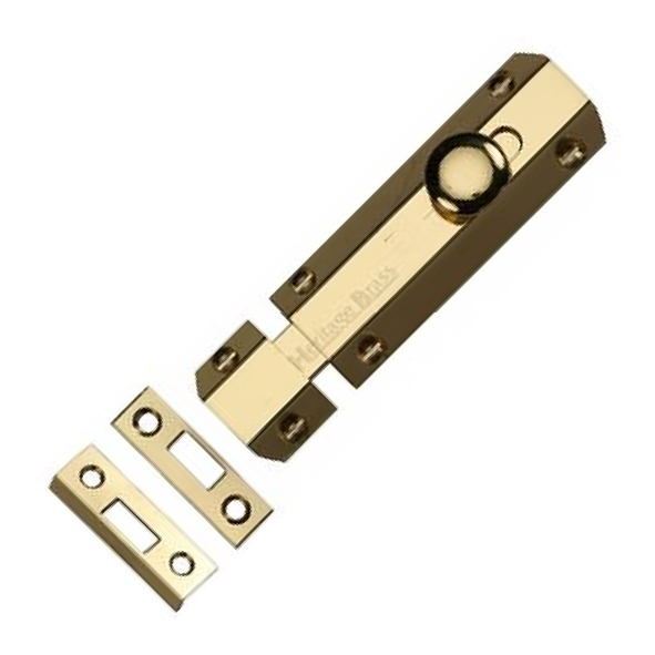 C1685 4-PB • 102 x 36mm • Polished Brass • Heritage Brass Universal Slide Action Surface Bolt