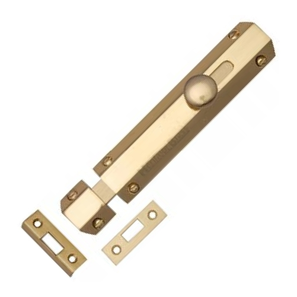 C1685 6-PB • 152 x 36mm • Polished Brass • Heritage Brass Universal Slide Action Surface Bolt
