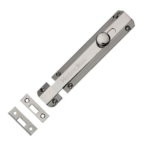 C1685 6-PNF • 152 x 36mm • Polished Nickel • Heritage Brass Universal Slide Action Surface Bolt