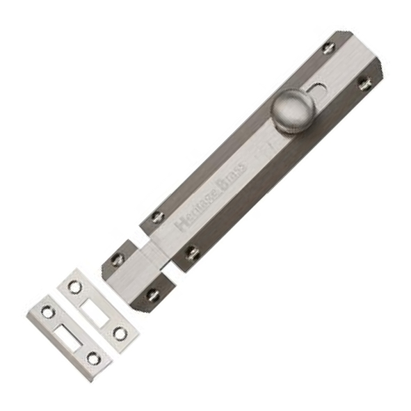 C1685 6-SN • 152 x 36mm • Satin Nickel • Heritage Brass Universal Slide Action Surface Bolt