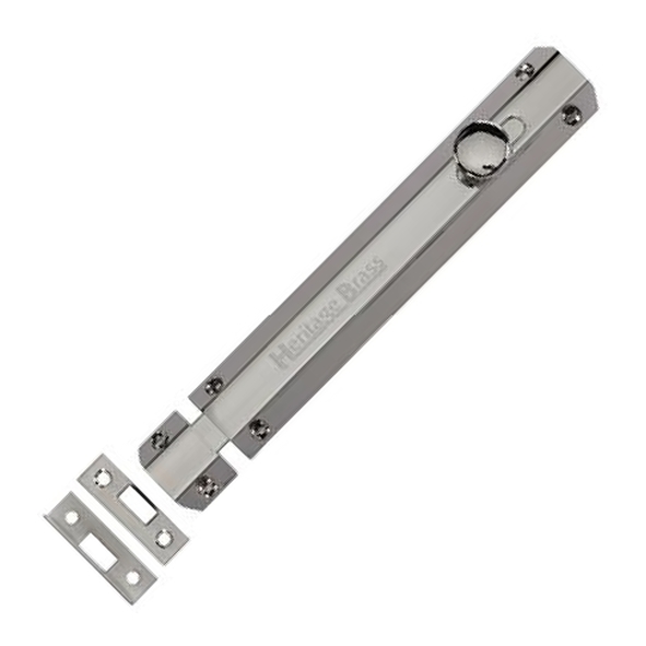 C1685 8-PNF  202 x 36mm  Polished Nickel  Heritage Brass Universal Slide Action Surface Bolt