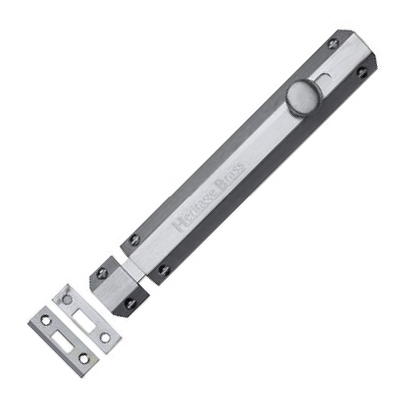 C1685 8-SC • 202 x 36mm • Satin Chrome • Heritage Brass Universal Slide Action Surface Bolt