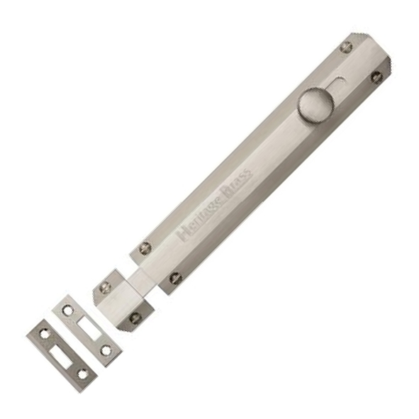 C1685 8-SN • 202 x 36mm • Satin Nickel • Heritage Brass Universal Slide Action Surface Bolt