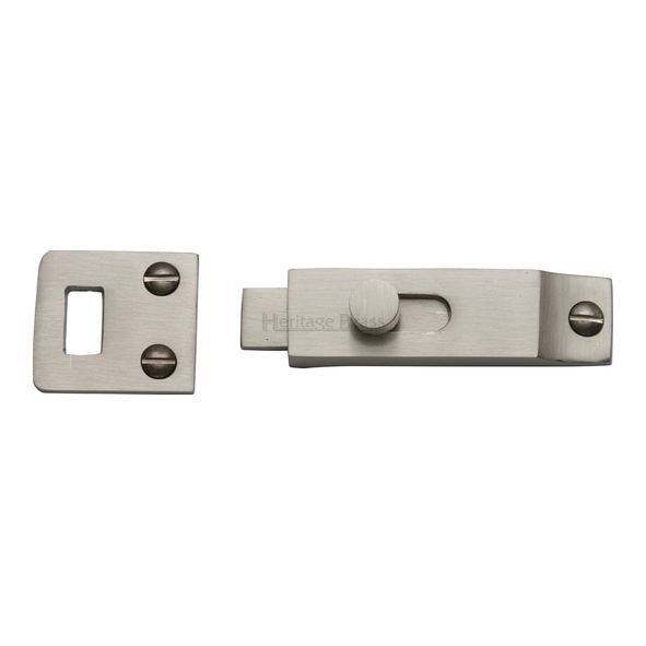 C1686-SN • 68 x 18mm • Satin Nickel • Heritage Brass Small Slide Action Surface Bolts