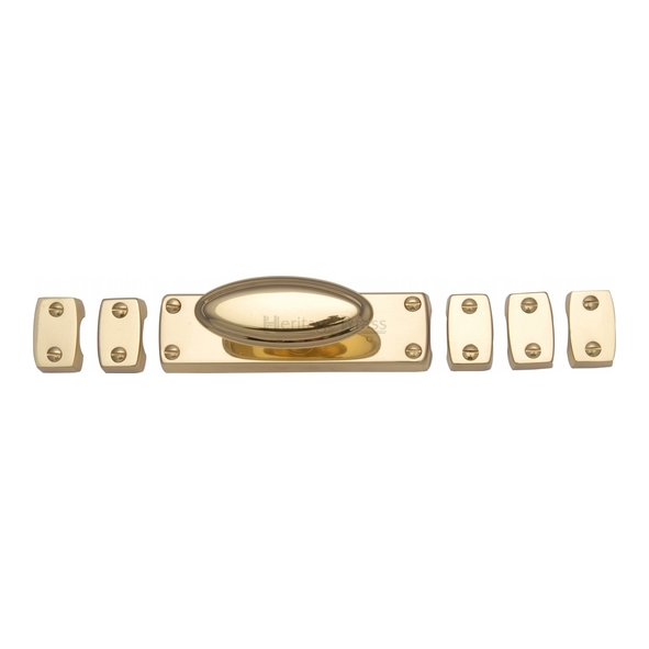 C1688-PB • 2500mm • Polished Brass • Heritage Brass Surface Espagnolette With Large Knob Handle