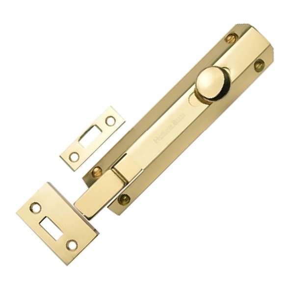 C1694 6-PB • 152 x 36mm • Polished Brass • Heritage Brass Necked Universal Slide Action Surface Bolts