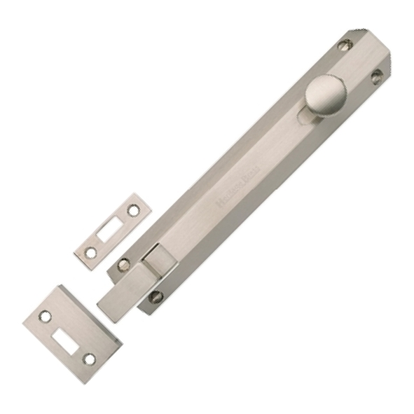 C1694 8-SN  202 x 36mm  Satin Nickel  Heritage Brass Necked Universal Slide Action Surface Bolt