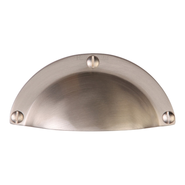 C1700-SN  97 x 43 x 18mm  Satin Nickel  Heritage Brass Plain Cabinet Cup Handle