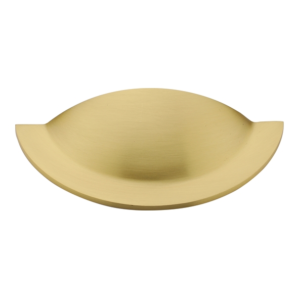 C1730-SB • 57 c/c x 97 x 43 x 18mm • Satin Brass • Heritage Brass Crescent Cabinet Cup Handle