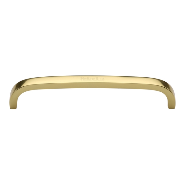 C1800 152-PB  160 x 152 x 32mm  Polished Brass  Heritage Brass Flat D Pattern Cabinet Pull Handle