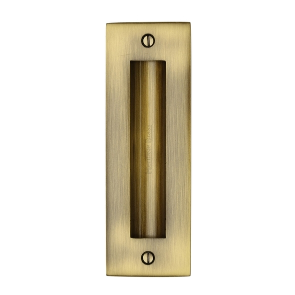 C1820 6-AT • 152 x 52mm • Antique Brass • Heavy Traditional Rectangular Flush Pull