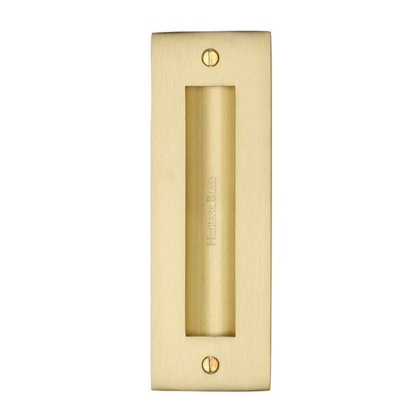 C1820 6-SB • 152 x 52mm • Satin Brass • Heritage Brass Heavy Traditional Rectangular Flush Pull
