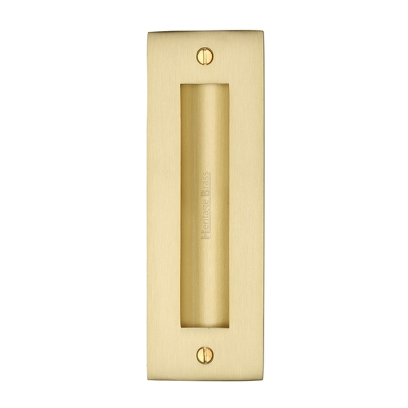 C1820 6-SB  152 x 52mm  Satin Brass  Heritage Brass Heavy Traditional Rectangular Flush Pull