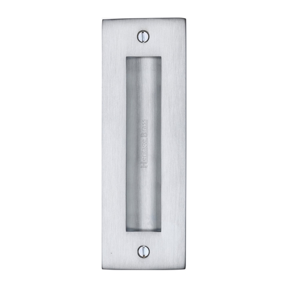 C1820 6-SC  152 x 52mm  Satin Chrome  Heritage Brass Heavy Traditional Rectangular Flush Pull