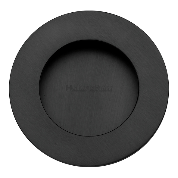 C1835-BKMT  63mm   Matt Black  Heritage Brass Glue Fix Round Flush Pull