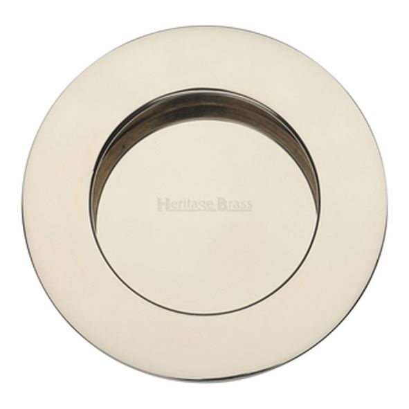 C1835-PNF • 63mm Ø • Polished Nickel • Heritage Brass Glue Fix Round Flush Pull